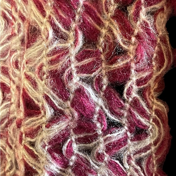 Deep Pink Multimedia Long Knit Scarf - Picture 5 of 8